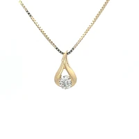 14K Yellow Gold 0.25 cttw Canadian Diamond Pendant, 18"