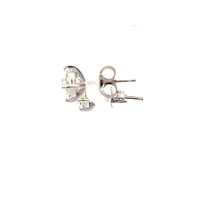 14K White Gold Lab Grown Round Brilliant Cut Diamond Solitaire Claw Set Style Earrings - Carat Total /