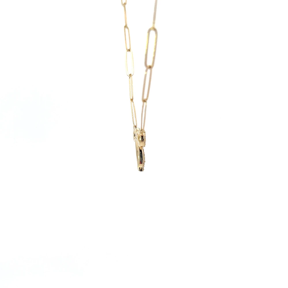 14K Yellow Gold 0.24cttw Diamond Bow Necklace, 18"
