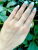 10K White & Yellow Gold 0.04cttw Diamond Double Circle/Eternity/Infinity Ring, size 6.5