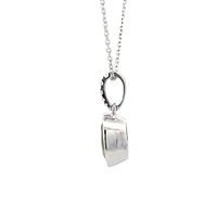 14K White Gold 1.35cttw Peridot and 0.06cttw Diamond Necklace - 18 Inches
