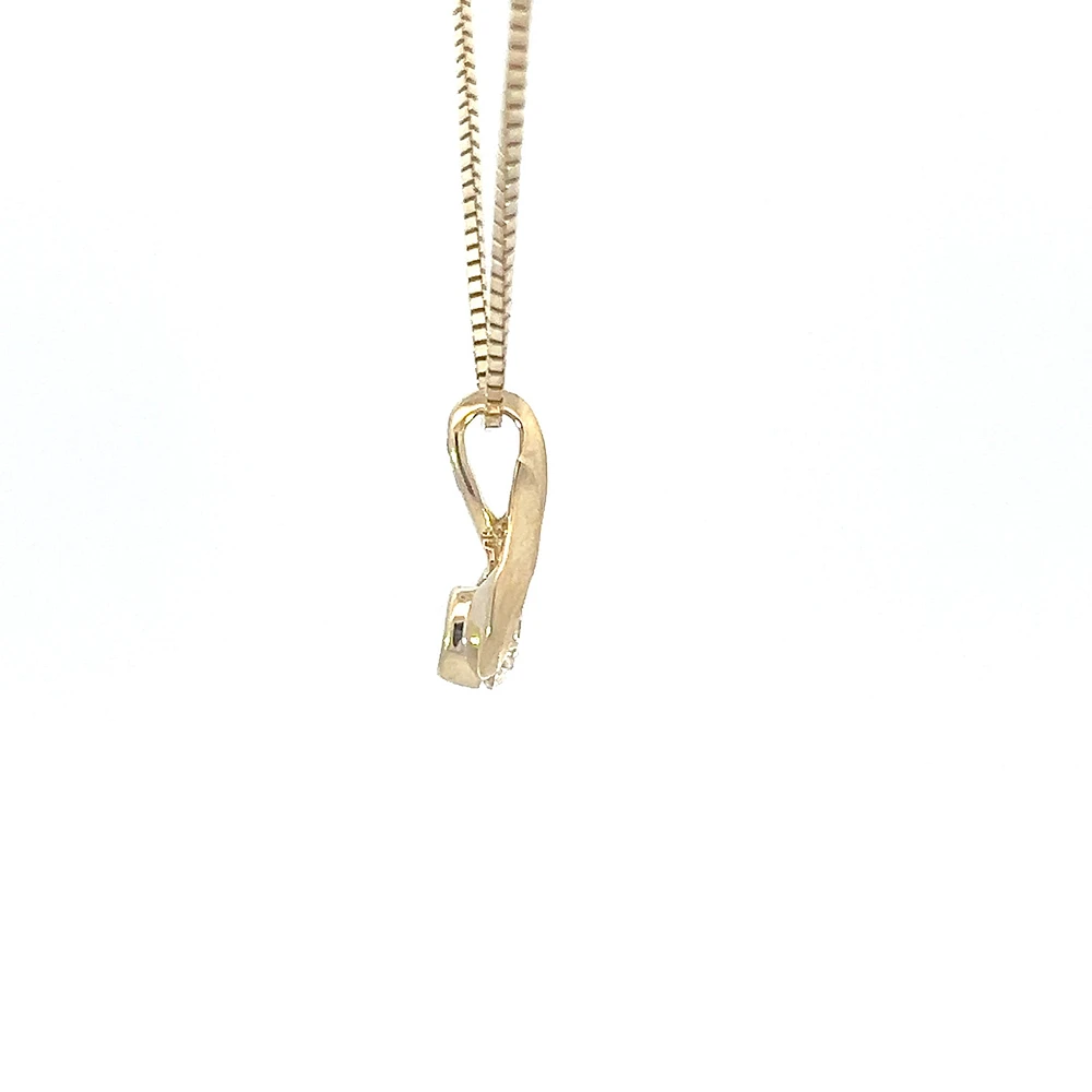 14K Yellow Gold 0.25 cttw Canadian Diamond Pendant, 18"