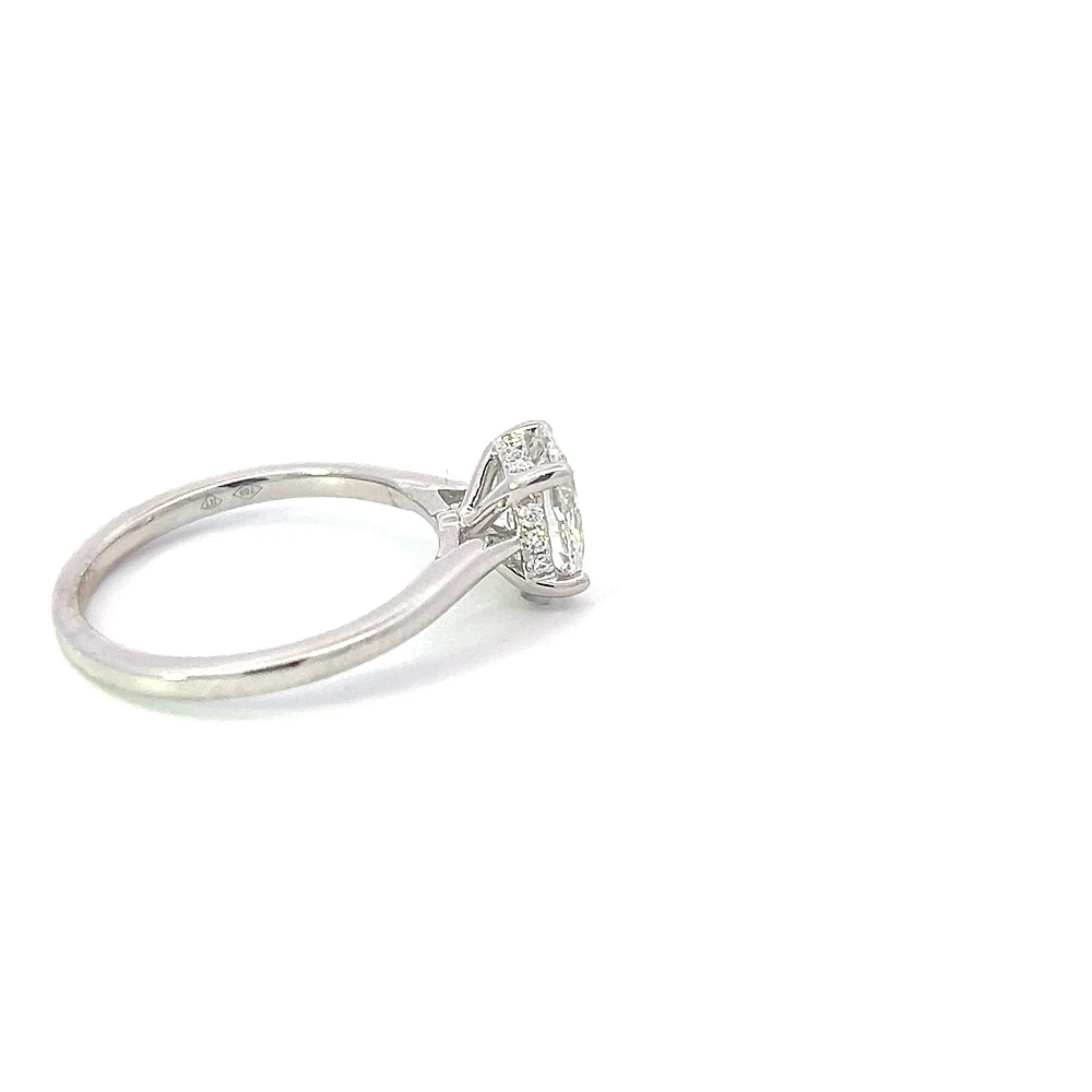 18K White Gold 1.24cttw Oval Lab Grown Diamond Solitaire Engagement Ring