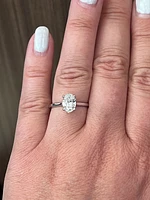 18K White Gold 1.24cttw Oval Lab Grown Diamond Solitaire Engagement Ring