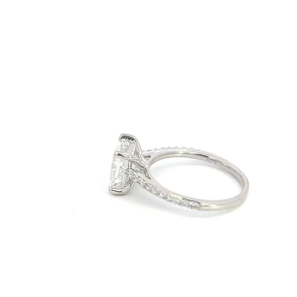 14K White Gold 2.33Cttw Lab Grown Princess Cut Diamond Engagement Ring - /
