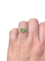 14K Gold Peridot and Diamond Ring