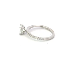 14K White Gold 0.78cttw Oval Cut Canadian Diamond Engagement Ring - /