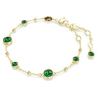 Swarovski Imber bracelet, Round cut, Green, Gold-tone plated 5730676