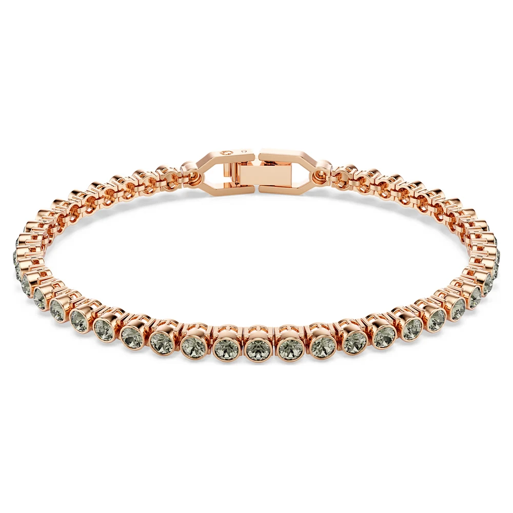 Swarovski Imber Emily Tennis bracelet, Round cut, Black, Rose gold-tone plated 5734240