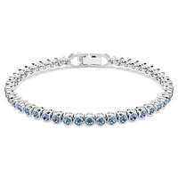 Swarovski Imber Emily Tennis bracelet, Round cut, Blue, Rhodium plated 5734239