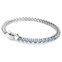 Swarovski Imber Emily Tennis bracelet, Round cut, Blue, Rhodium plated 5734239