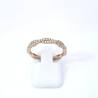 14K Yellow Gold Wavy Diamond Band