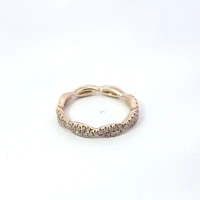 14K Yellow Gold Wavy Diamond Band
