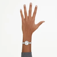 Swarovski Matrix Bangle watch, Swiss Made, Crystal bracelet, White, Stainless Steel 5677487