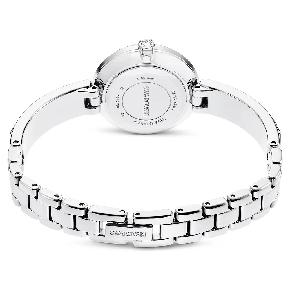 Swarovski Matrix Bangle watch, Swiss Made, Crystal bracelet, White, Stainless Steel 5677487