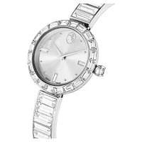 Swarovski Matrix Bangle watch, Swiss Made, Crystal bracelet, White, Stainless Steel 5677487