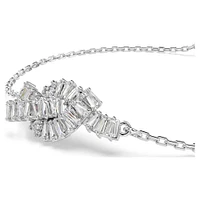 Swarovski Matrix bracelet, Baguette cut, Knot, White, Rhodium plated 5731101