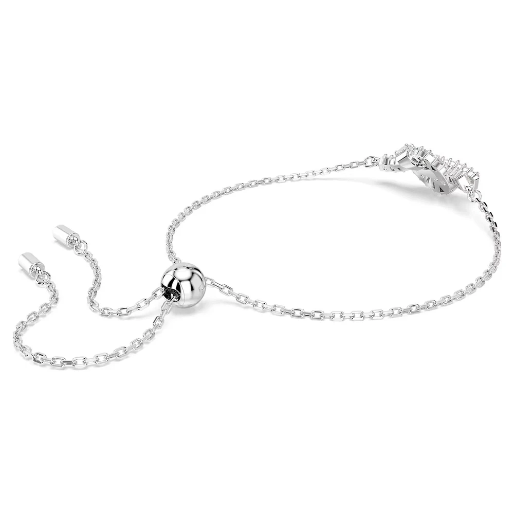 Swarovski Matrix bracelet, Baguette cut, Knot, White, Rhodium plated 5731101