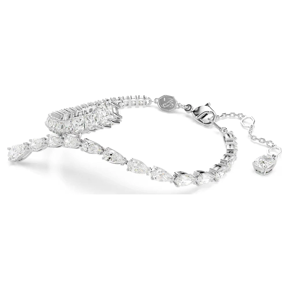 Swarovski Matrix bracelet, Mixed cuts, White, Rhodium plated 5693154