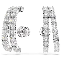 Swarovski - Matrix ear cuffs, Round cut, White, Rhodium plated 5705835