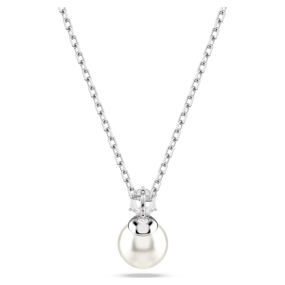 Swarovski - Matrix pendant, Crystal pearl, Round cut, White, Rhodium plated - 5693897