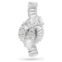 Swarovski Matrix tack pin, Baguette cut, Knot, White, Rhodium plated 5731102