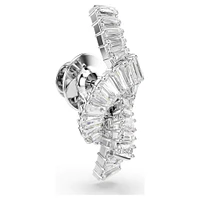 Swarovski Matrix tack pin, Baguette cut, Knot, White, Rhodium plated 5731102