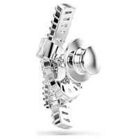 Swarovski Matrix tack pin, Baguette cut, Knot, White, Rhodium plated 5731102