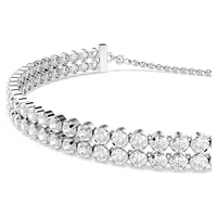 Swarovski - Matrix Tennis bracelet, Round cut, White, Rhodium plated 5678252