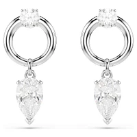 Swarovski Mesmera drop earrings, Mixed cuts, White, Rhodium plated 5723177