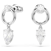 Swarovski Mesmera drop earrings, Mixed cuts, White, Rhodium plated 5723177