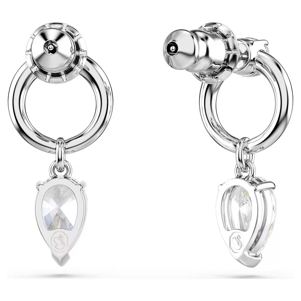 Swarovski Mesmera drop earrings, Mixed cuts, White, Rhodium plated 5723177