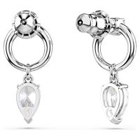 Swarovski Mesmera drop earrings, Mixed cuts, White, Rhodium plated 5723177