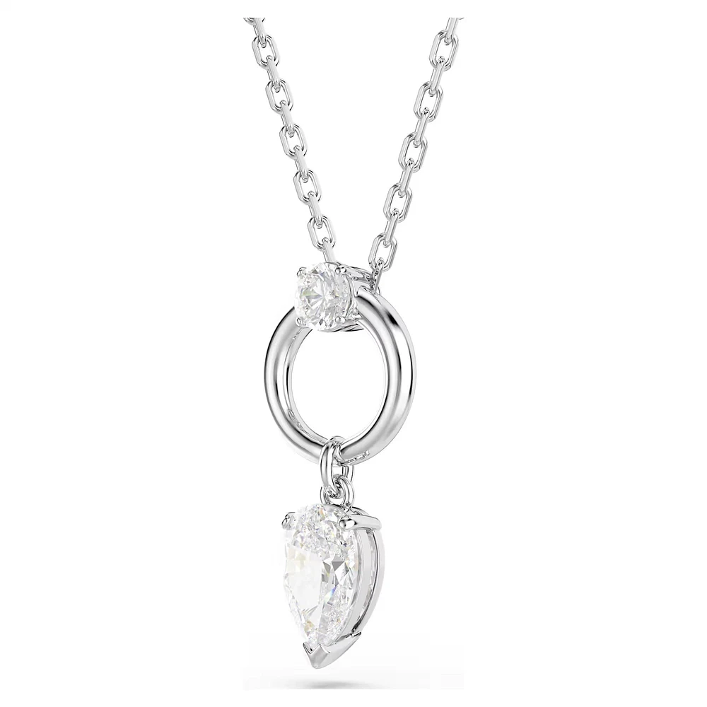 Swarovski Mesmera pendant, Pear cut, White, Rhodium plated 5723146