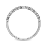 14K White Gold 0.09cttw Diamond Milgrain Band