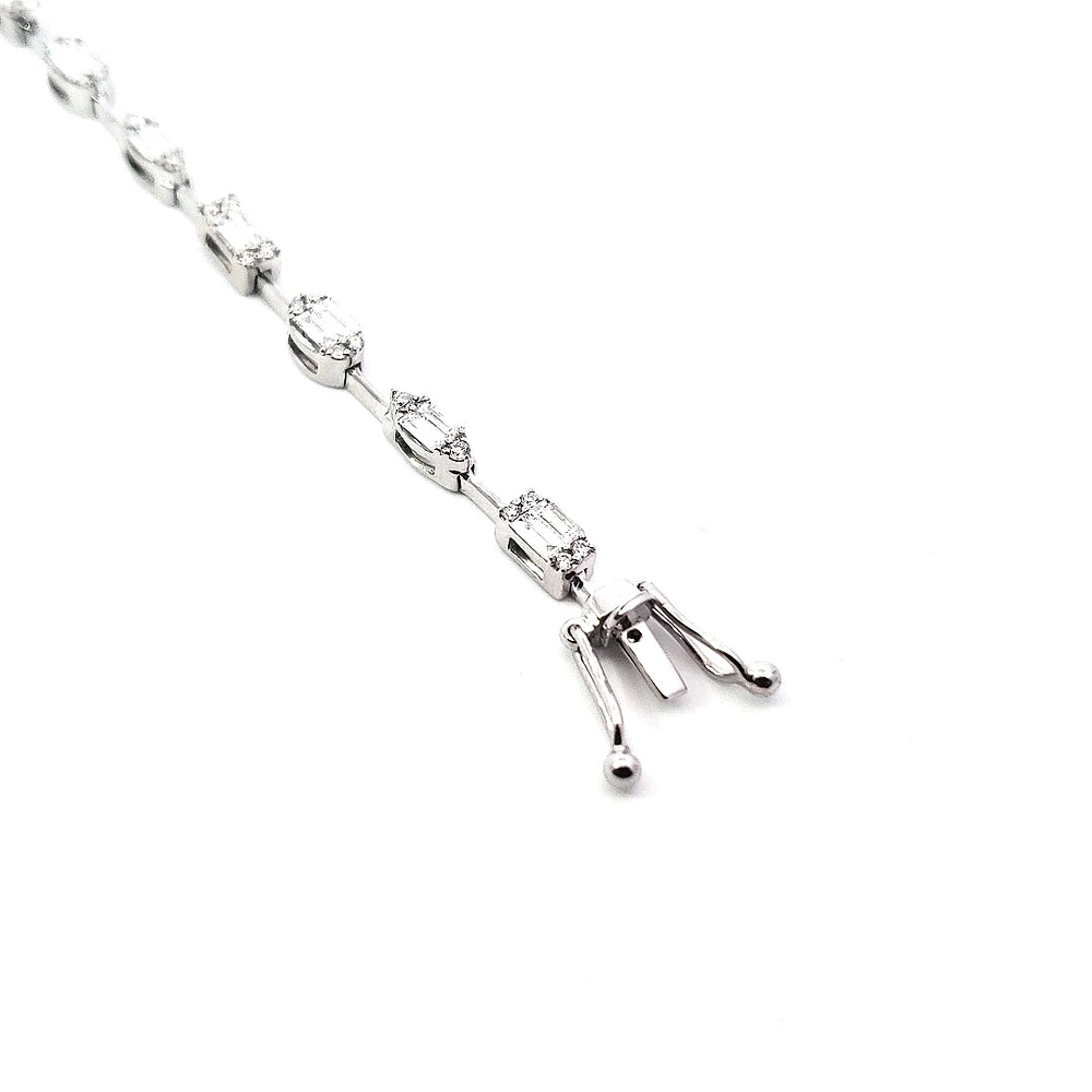 14K White Gold 1.30 cttw Diamond Bracelet