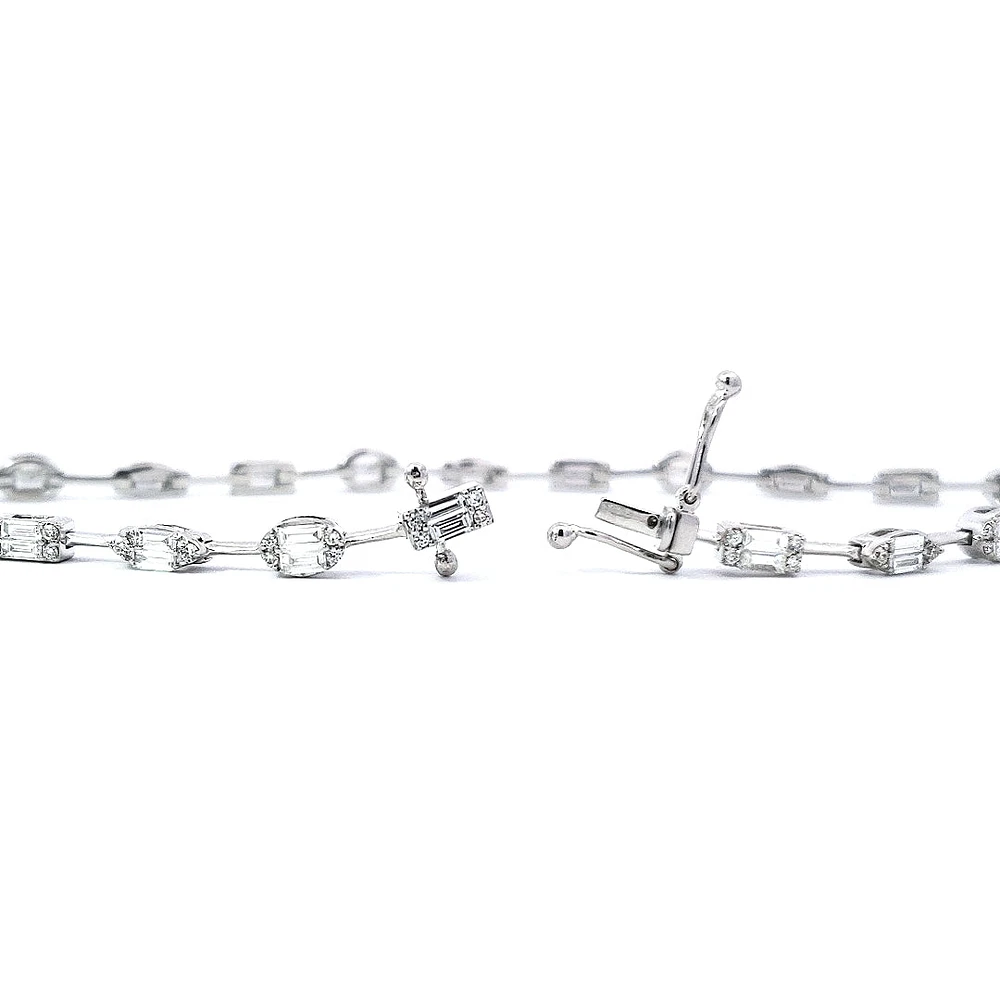 14K White Gold 1.30 cttw Diamond Bracelet