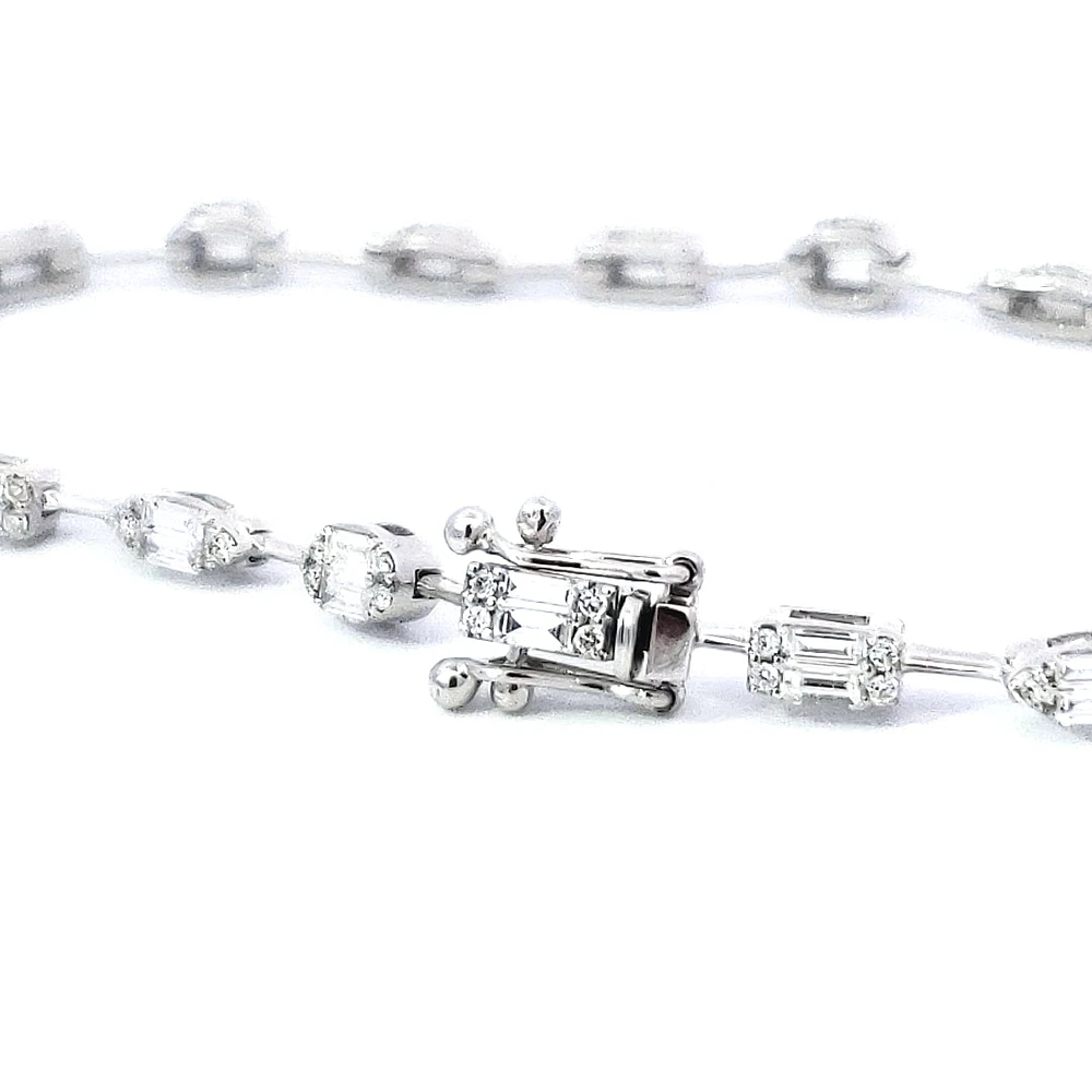 14K White Gold 1.30 cttw Diamond Bracelet
