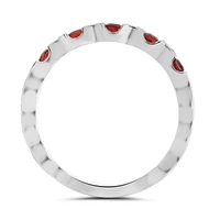 14K White Gold Ruby & Diamond Ring