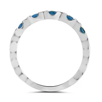 14K White Gold Sapphire & Diamond Ring