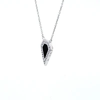 14K White Gold 0.78 Onyx & 0.10cttw Diamond Pendant