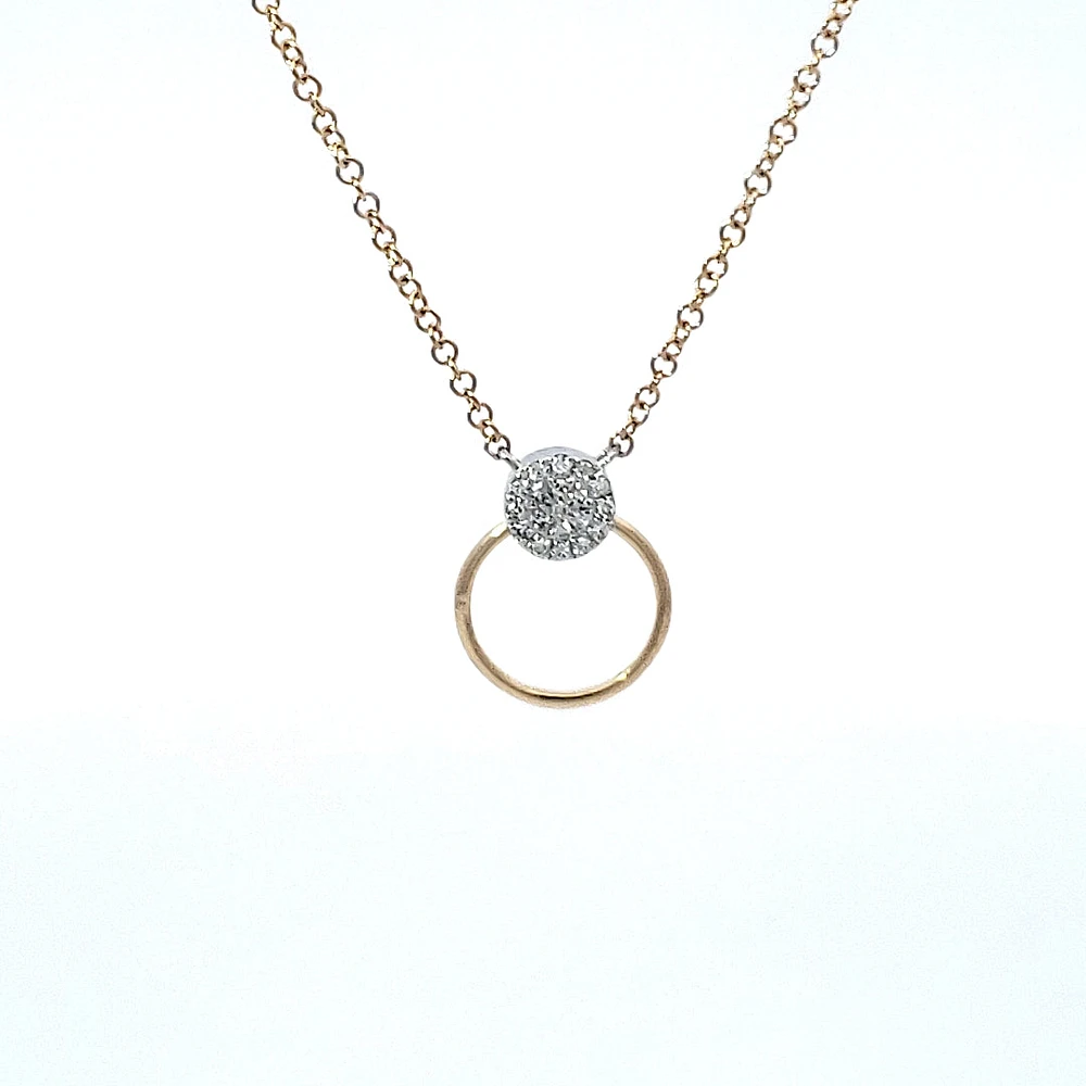 14K Yellow and White Gold 0.05 cttw Diamond Pendant