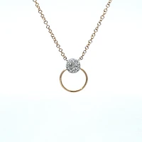14K Yellow and White Gold 0.05 cttw Diamond Pendant