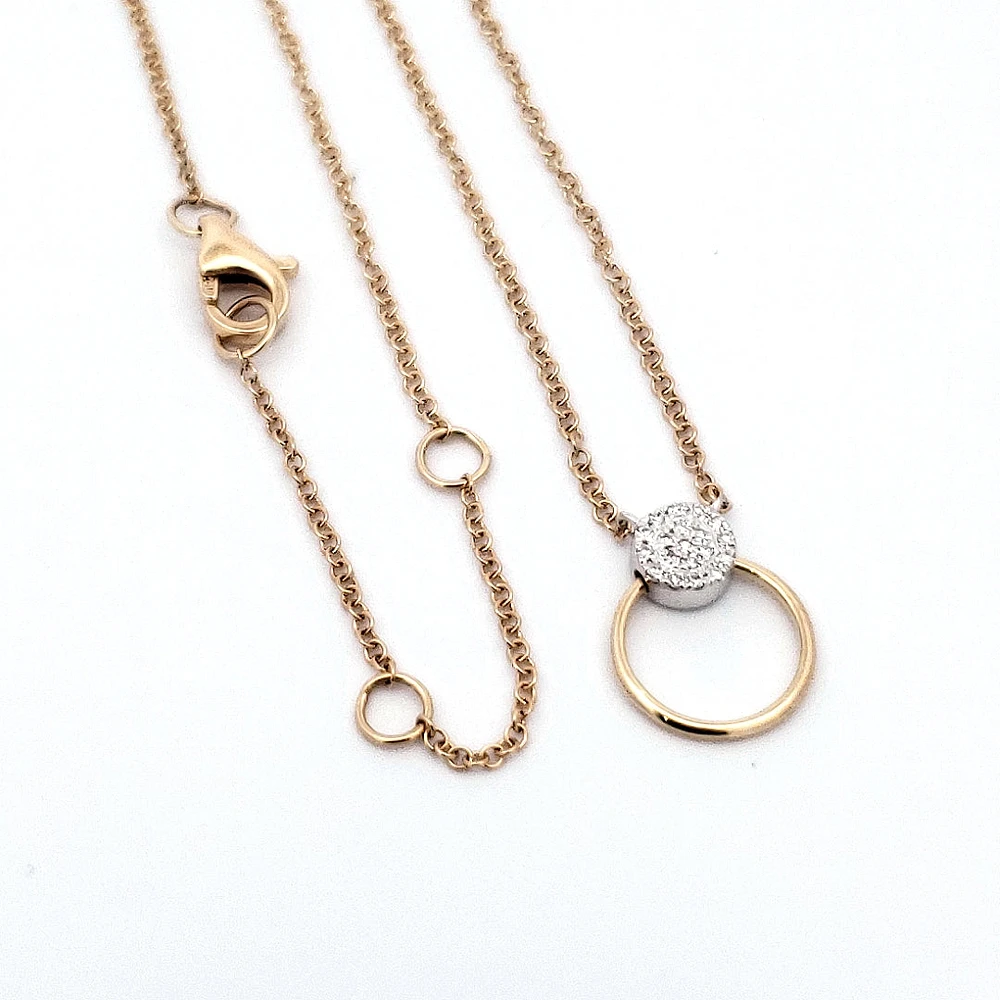 14K Yellow and White Gold 0.05 cttw Diamond Pendant