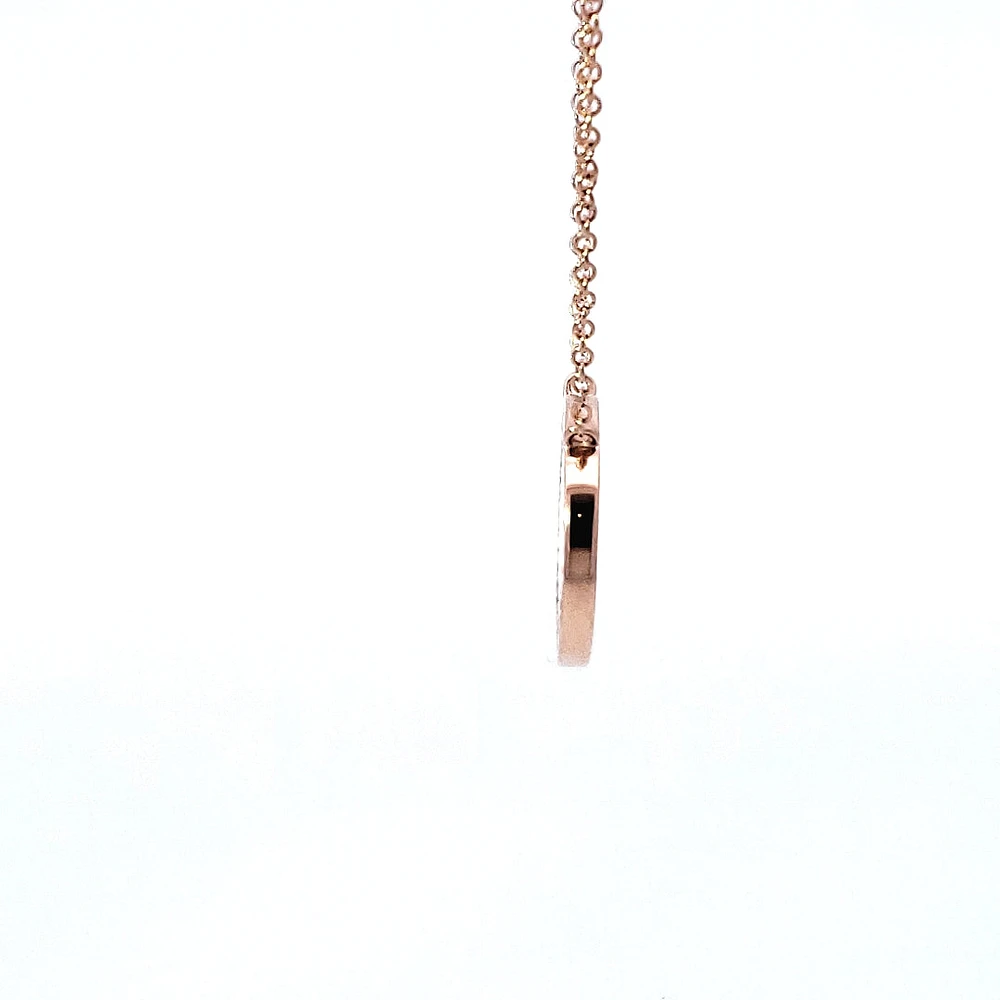 14K Rose Gold 0.11 cttw Diamond and Mother of Pearl Pendant