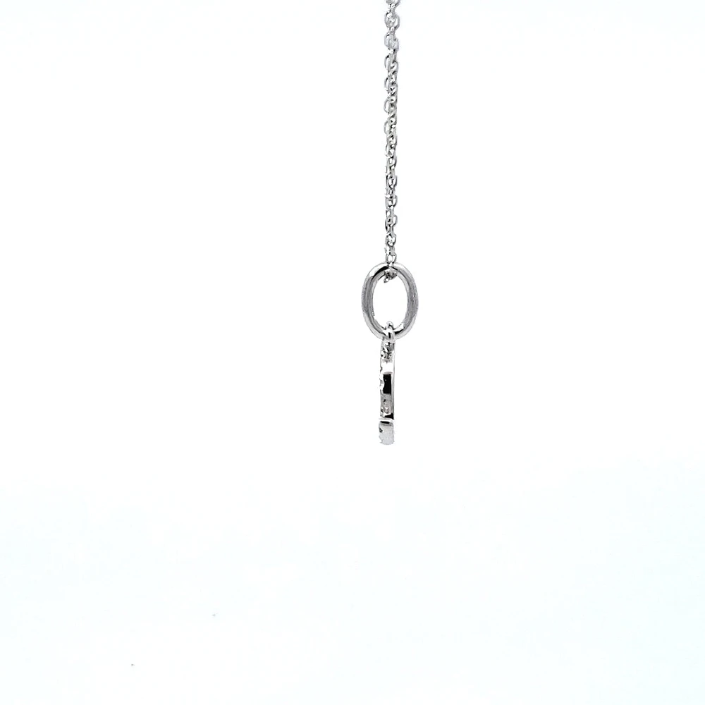 14K White Gold Sapphire and Diamond Elephant Necklace, 18"