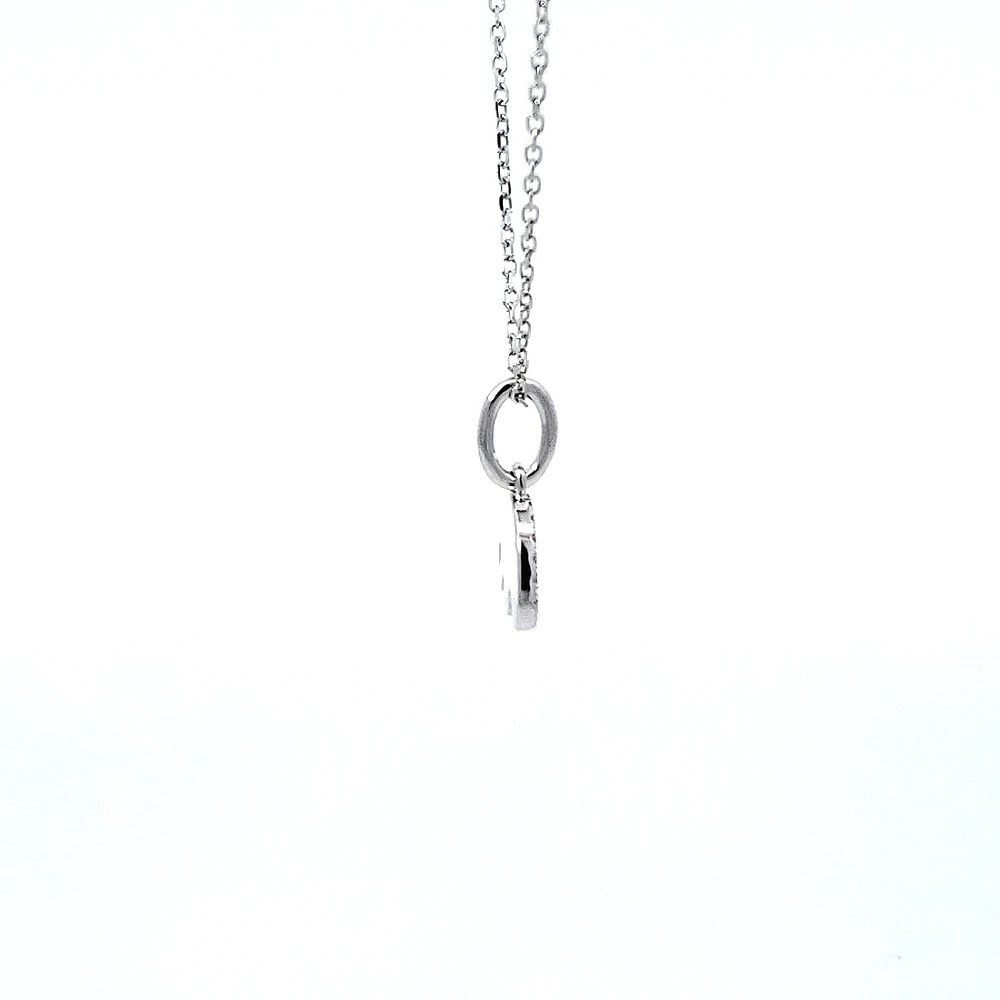 14K White Gold Sapphire and Diamond Elephant Necklace, 18"
