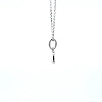 14K White Gold Sapphire and Diamond Elephant Necklace, 18"