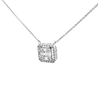 14K White Gold cttw Diamond Pendant