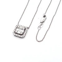 14K White Gold cttw Diamond Pendant